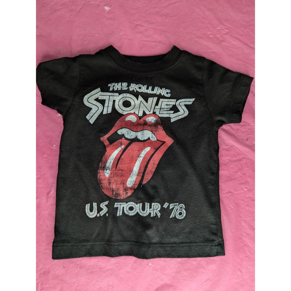 The ROLLING STONES U.S. Tour '78 toddler boys girls 18M black t-shirt top